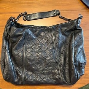 Tory Burch Vintage Black Quilted Leather Shoulder Bag